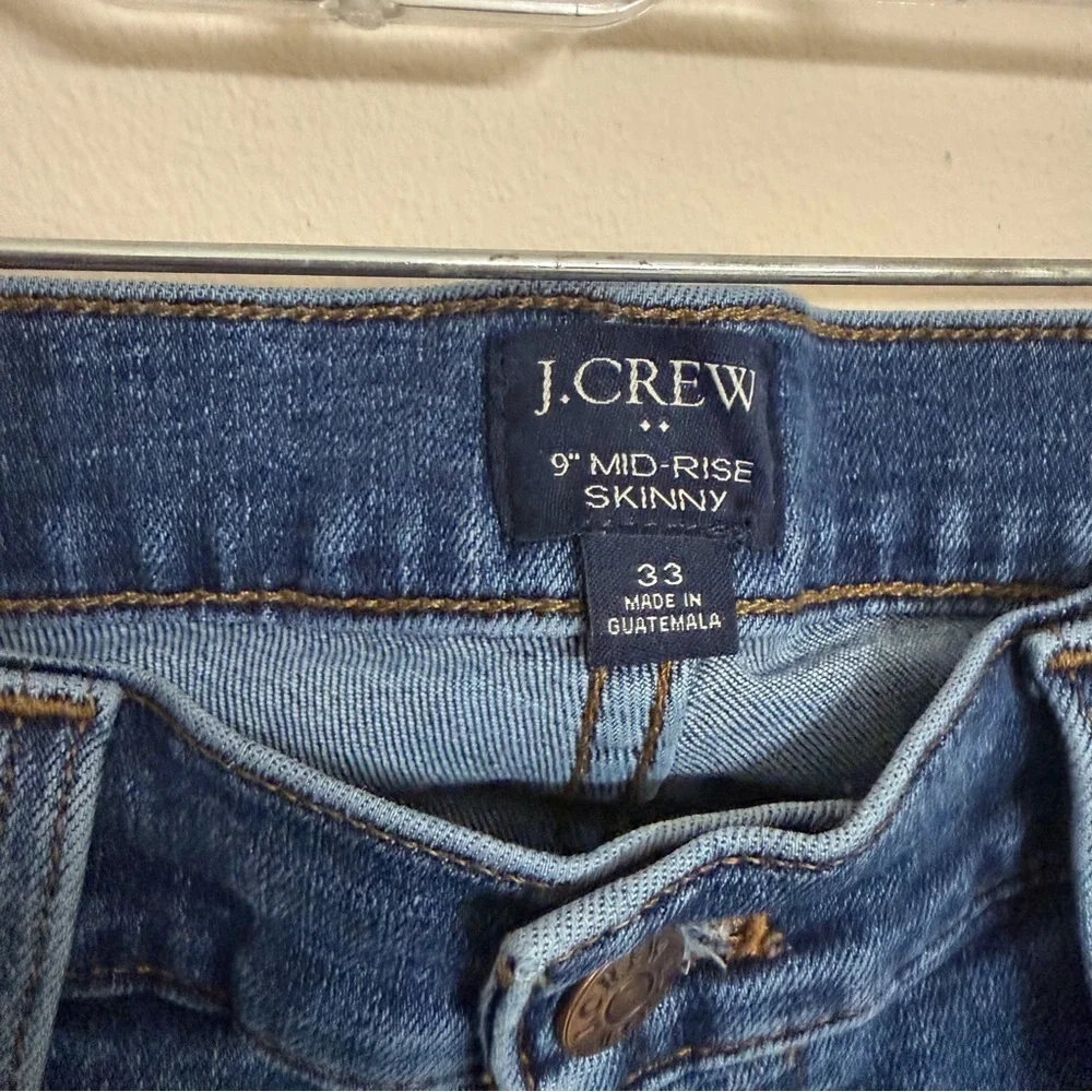 J. Crew Skinny Jeans - Dark Blue with Distressed Knee